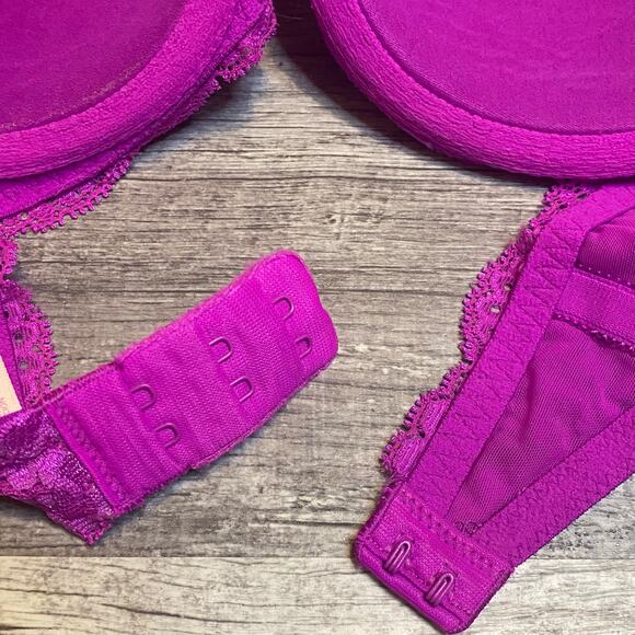 Victoria's Secret Dream Angels Lightly Lined Demi Bra 32D Pink / Purple - Picture 3 of 12